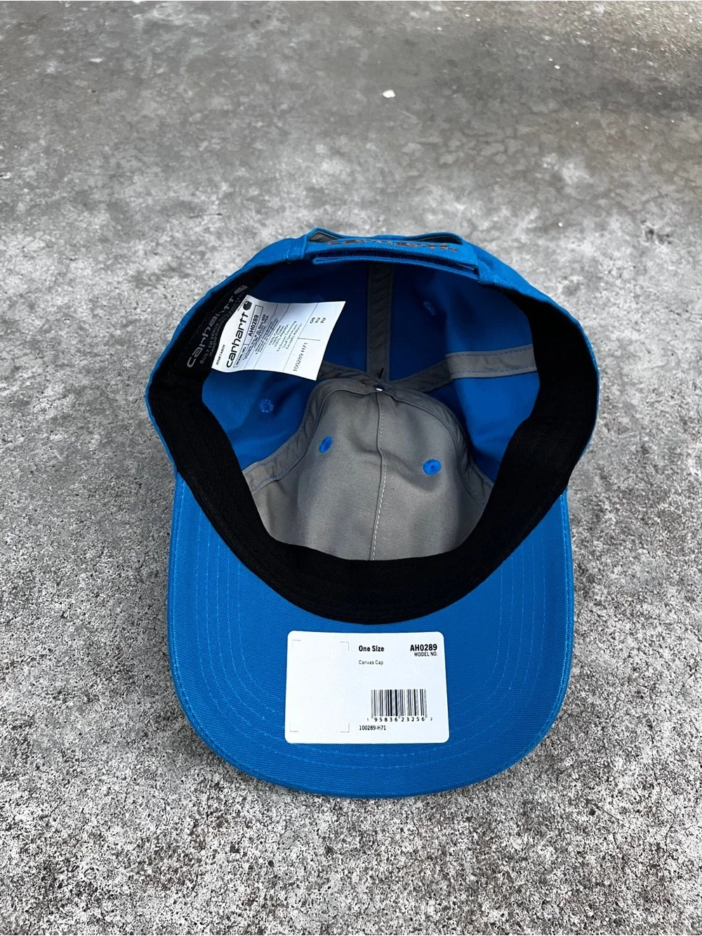 💙 Carhartt Blue Canvas Cap with Leather Patch AH0289 NWT